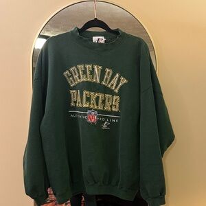Vintage 90’s Logo Athletic Green Bay Packers Dark Green Crewneck Sweater